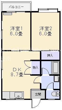 グリーンコーポラス2(2DK/2階)の間取り写真