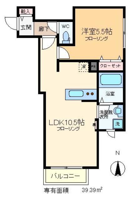 ヘーベルメゾン亀戸(1LDK/2階)の間取り写真