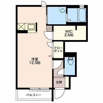ルーチェB(ワンルーム/1階)の間取り写真