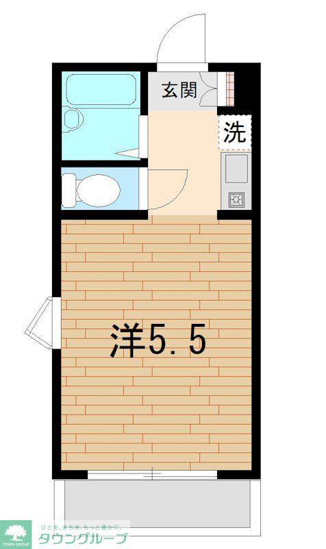 グランディール高橋(1K/2階)の間取り写真