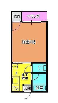 グランディールM(1K/2階)の間取り写真
