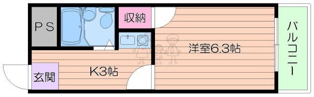 ノエルコート(1K/5階)の間取り写真