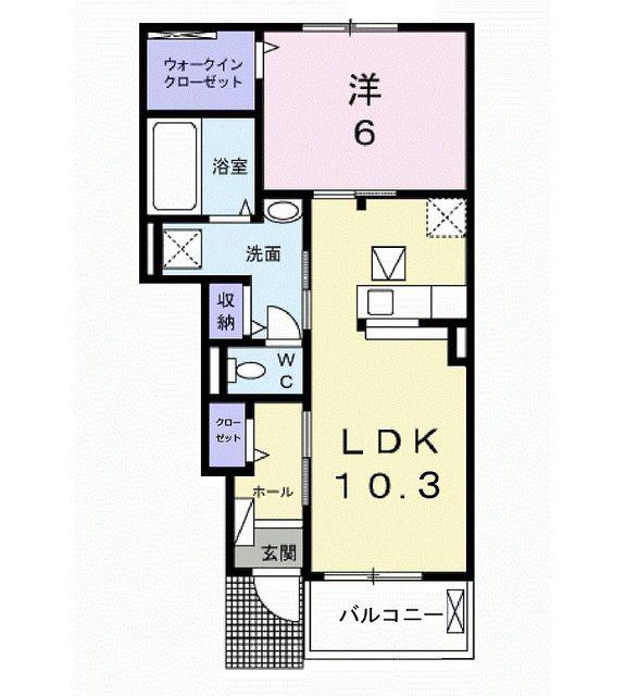 フリーデ エス(1LDK/1階)の間取り写真