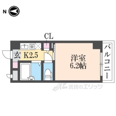 プレミールメゾン(1K/2階)の間取り写真