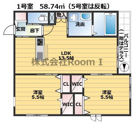 COMFORT VILLA(2LDK/1階)の間取り写真