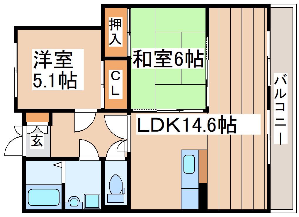 ドリームA(2LDK/3階)の間取り写真