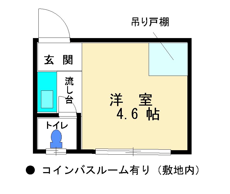 建部アパート A棟(ワンルーム/2階)の間取り写真