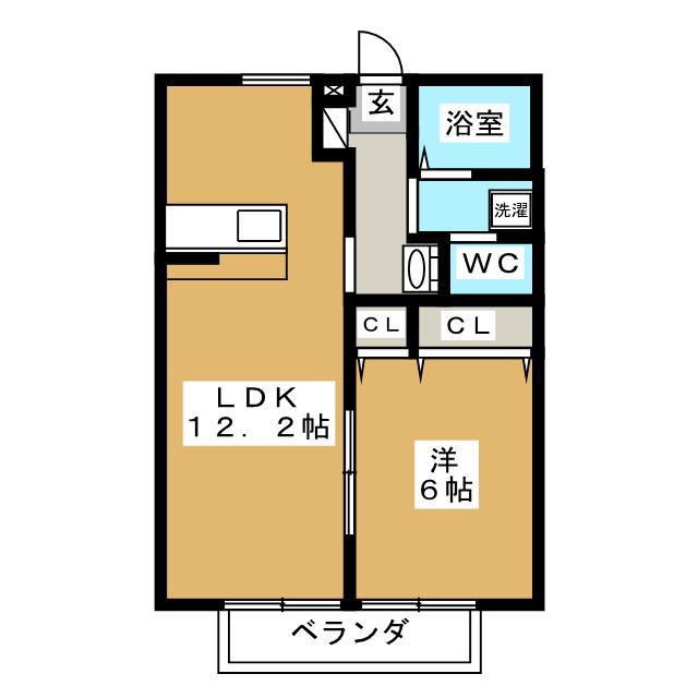 サンハイツ(1LDK/2階)の間取り写真