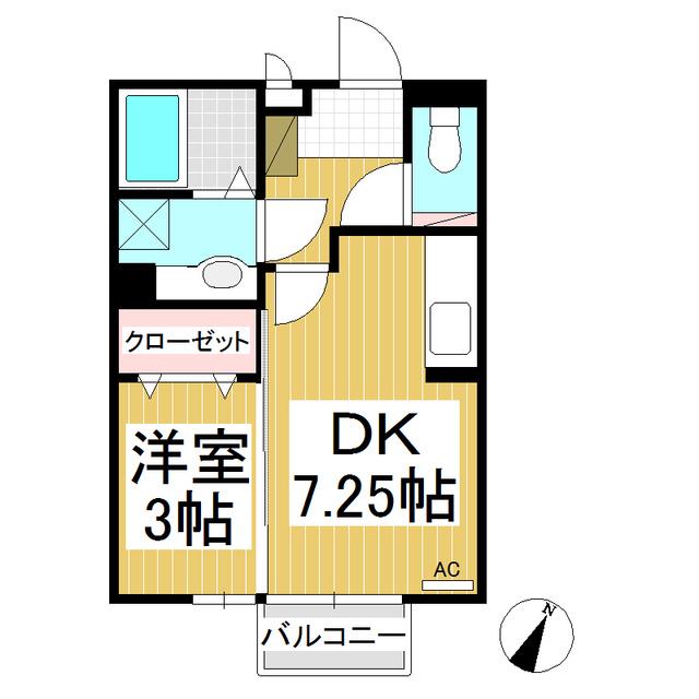 PIACERE(1DK/1階)の間取り写真
