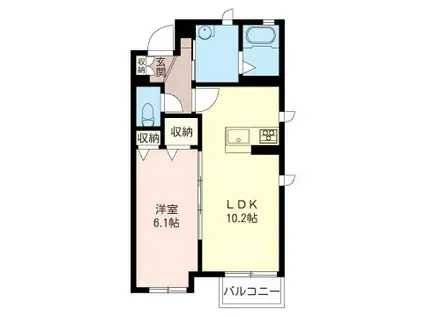 秩父鉄道 石原駅(埼玉) 徒歩12分 2階建 築15年(1LDK/2階)の間取り写真