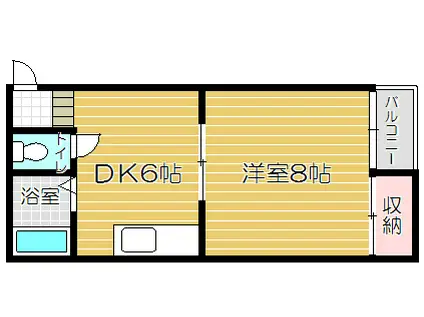 玉栄マンション(1DK/2階)の間取り写真