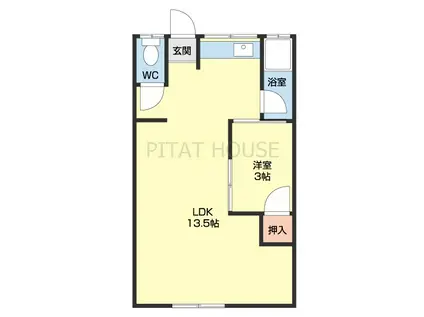 マリン西浜(1LDK/2階)の間取り写真