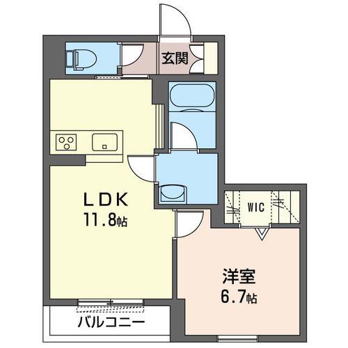ノイクンペルV(1LDK/2階)の間取り写真