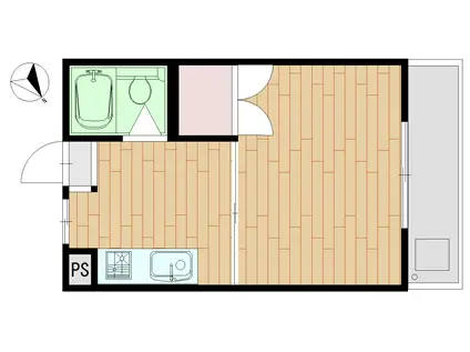 銭座桑崎ハイツ(1K/2階)の間取り写真