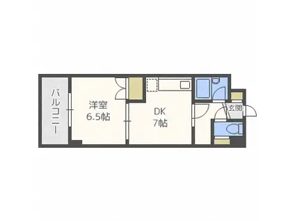 マンションブリッジ麻生(1LDK/7階)の間取り写真