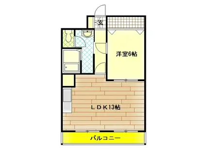 丸タカビル(1LDK/2階)の間取り写真