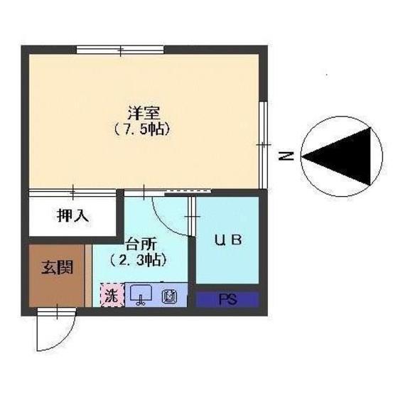根木ハイツI(1K/2階)の間取り写真