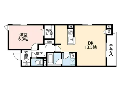 サンドリアル千石(1LDK/2階)の間取り写真