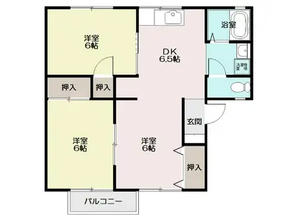 サンライズスズキ(2LDK/1階)の間取り写真