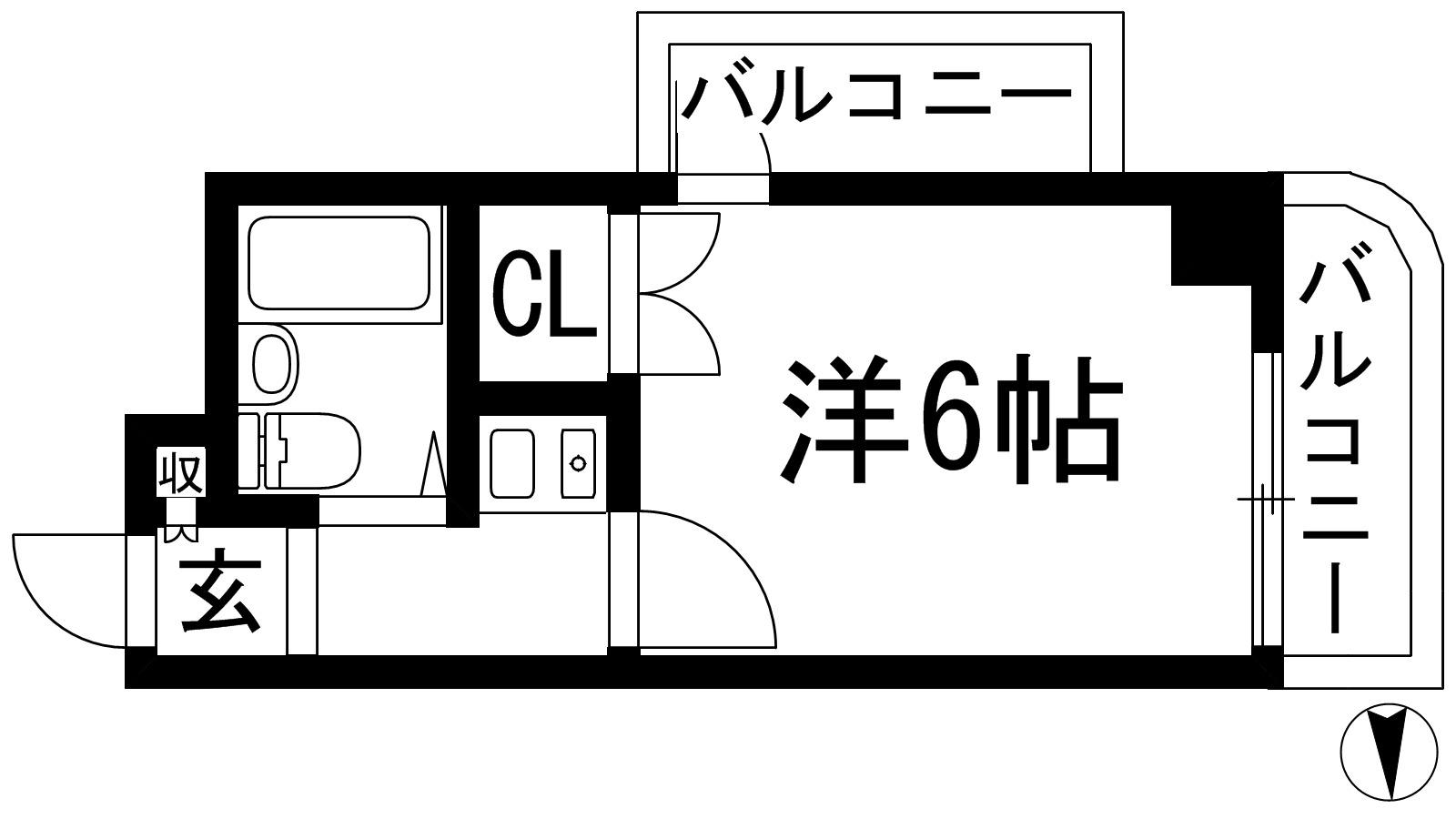 メゾン岸本(1K/4階)の間取り写真
