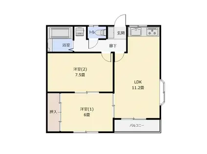 新ハイツ宮久保(2LDK/2階)の間取り写真