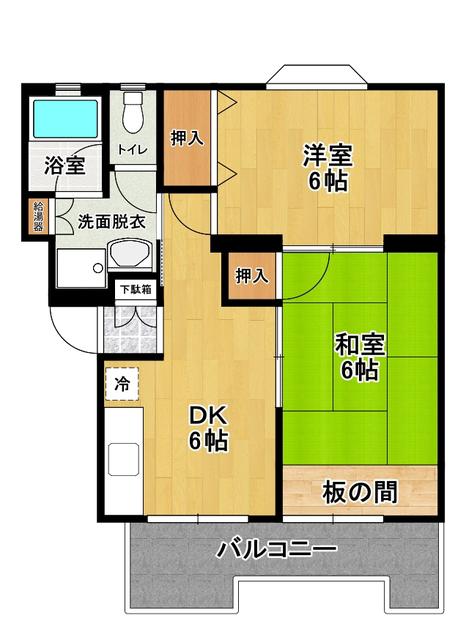 タウンライフ池田(2DK/3階)の間取り写真