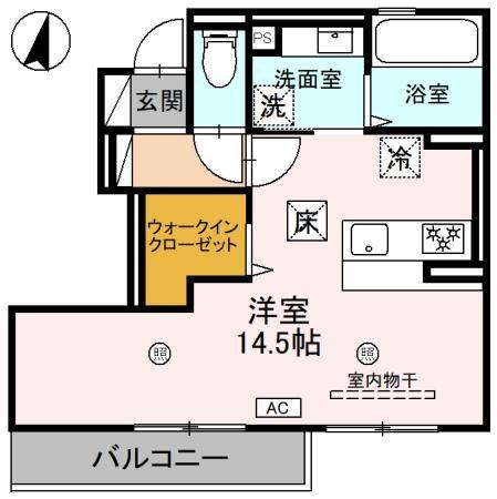 タウンさらII(ワンルーム/1階)の間取り写真