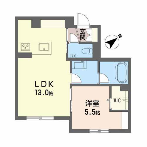 CREST PALACE(1LDK/1階)の間取り写真