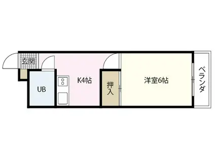 谷原ビル(1K/4階)の間取り写真