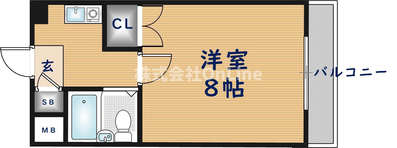 スカイリバー上小阪(1K/2階)の間取り写真