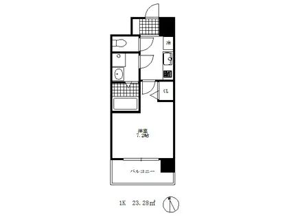 クレストタップ神戸湊町ブラン(1K/11階)の間取り写真
