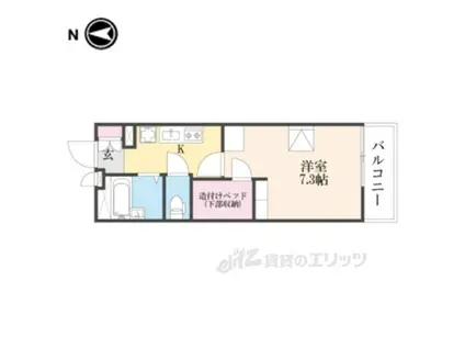 レオパレスきずり(1K/3階)の間取り写真