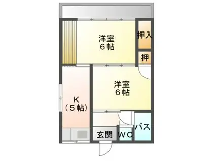 六反田荘(2K/1階)の間取り写真