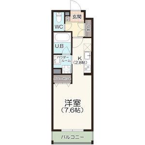 LUXTER柴田(1K/4階)の間取り写真