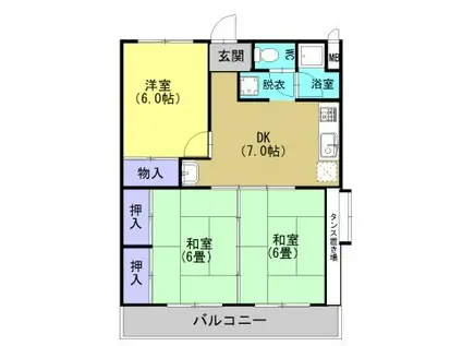 ハイデンス吉野(3DK/3階)の間取り写真