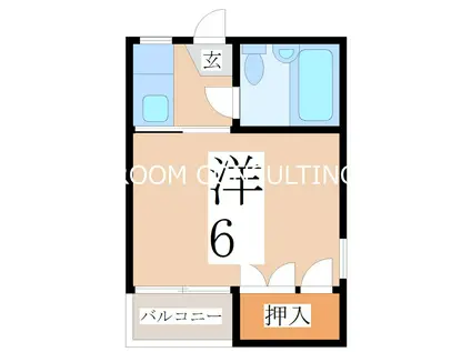 高麗グリーンマンション(1K/4階)の間取り写真