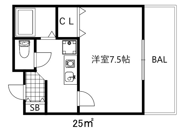 トロントナダ(1K/3階)の間取り写真