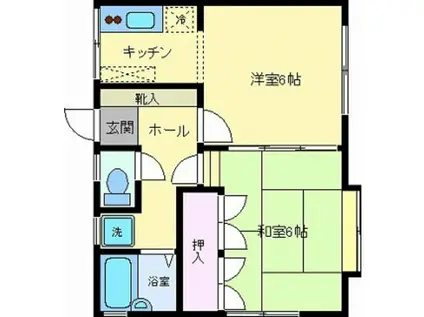 ブルーオーシャン(2K/2階)の間取り写真