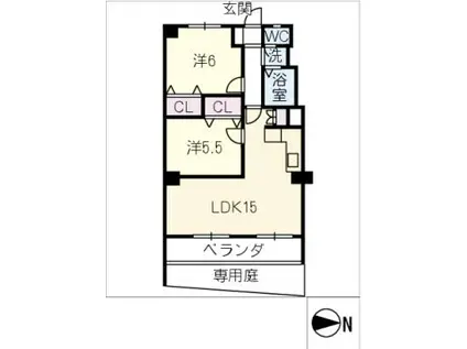 メゾン振甫105(2LDK/1階)の間取り写真