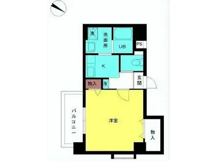 スカイコート神楽坂壱番館(1K/13階)の間取り写真