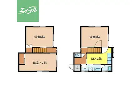 テラスハウス上小島(3DK/1階)の間取り写真
