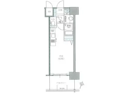 アプリーレ神戸元町(ワンルーム/4階)の間取り写真