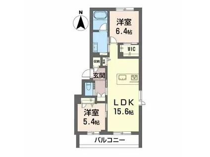 シャーメゾン サン ファルカス(2LDK/2階)の間取り写真