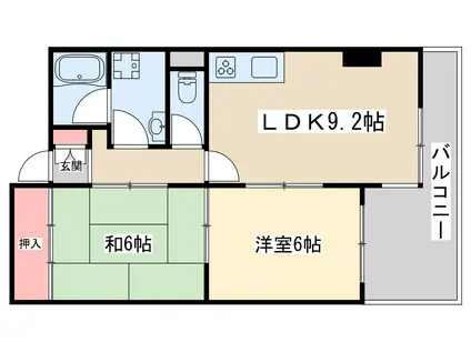 新居マンション(2LDK/5階)の間取り写真