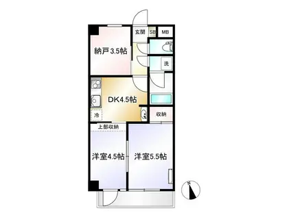 シャトル萩山(2SDK/1階)の間取り写真