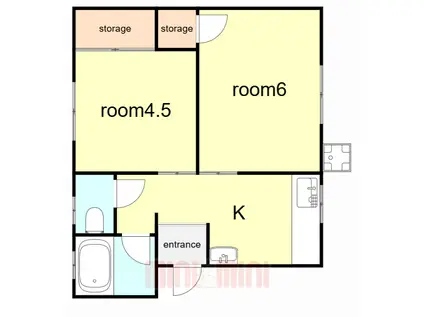 土居マンション(2K/1階)の間取り写真
