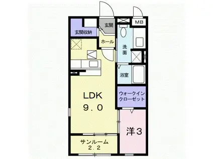 フィオーレ本郷(1LDK/1階)の間取り写真