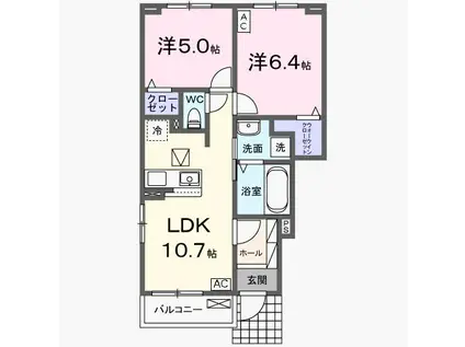 JR東海道本線 西岐阜駅 徒歩29分 2階建 新築(2LDK/1階)の間取り写真