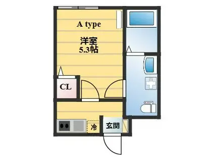 フィオーレ栗原(1K/2階)の間取り写真