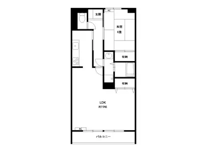 ロイヤルヒルズ老野森(1LDK/6階)の間取り写真